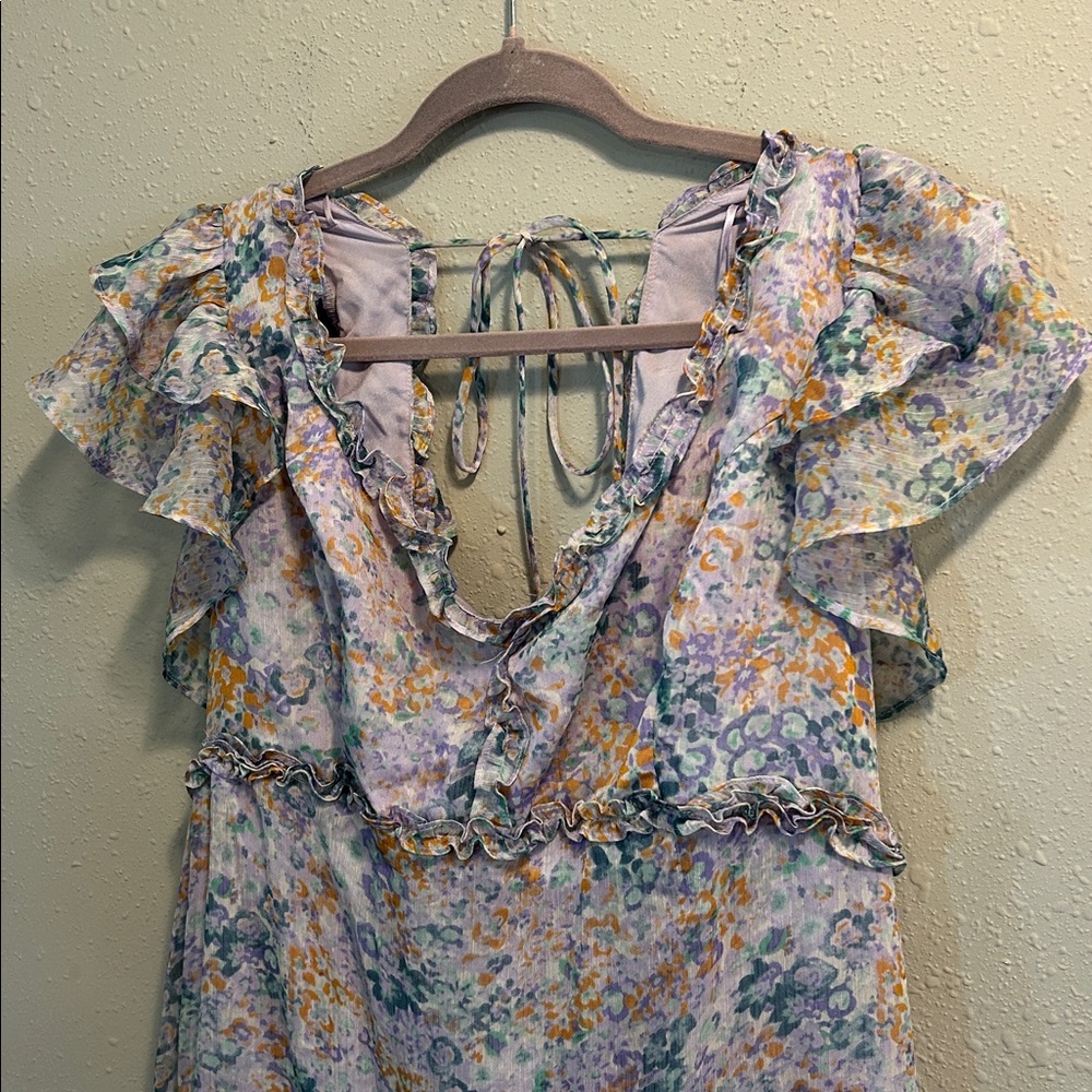 Astr the Label Mable Floral Tiered Cutout Chiffon Maxi Dress - Picture 6 of 9
